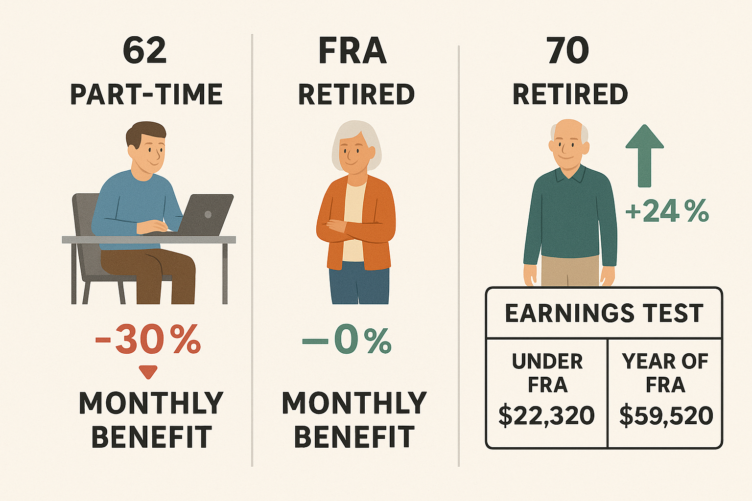 When to Claim Social Security: Work vs. Claiming Age Scenarios